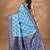 blue kashmiri silk linen saree with blouse piece
