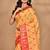yellow kashmiri silk linen saree with blouse piece