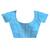 Blue chanderi silk blend saree with blouse piece