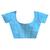 blue chanderi silk blend saree with blouse piece