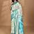 blue linen saree with blouse piece