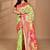 multicolor two dye linen saree with blouse piece