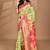 green linen saree with blouse piece