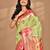 green linen saree with blouse piece