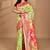 green linen saree with blouse piece