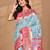 blue linen saree with blouse piece