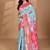 blue linen saree with blouse piece