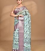 multicolor chanderi digital print saree with blouse piece