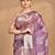 dusky lavender chanderi digital print saree with blouse piece