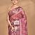 rust chanderi digital print saree with blouse piece