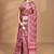 rust chanderi digital print saree with blouse piece