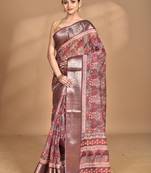 multicolor chanderi digital print saree with blouse piece