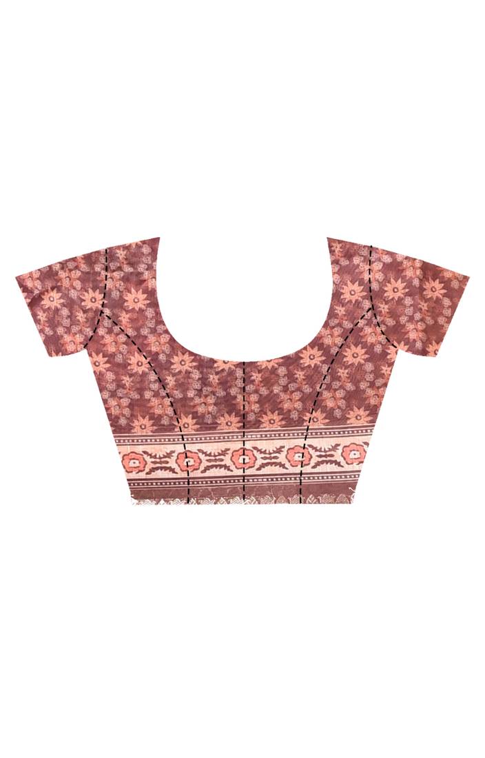 multicolor chanderi digital print saree with blouse piece