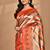 pink ethnic motifs silk blend saree with blouse piece