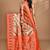 pink ethnic motifs silk blend saree with blouse piece