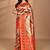 orange motifs silk blend dharmavaram saree with blouse piece