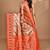 orange motifs silk blend dharmavaram saree with blouse piece