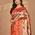 orange motifs silk blend dharmavaram saree with blouse piece