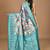 blue silk blend dharmavaram saree with blouse piece