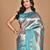 blue silk blend dharmavaram saree with blouse piece