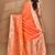 orange kolhapuri  stone work saree with blouse piece