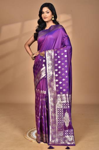 blue kolhapuri stone work saree with blouse piece