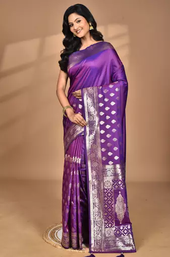 blue kolhapuri stone work saree with blouse piece