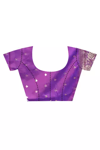 purple kolhapuri  stone work saree with blouse piece