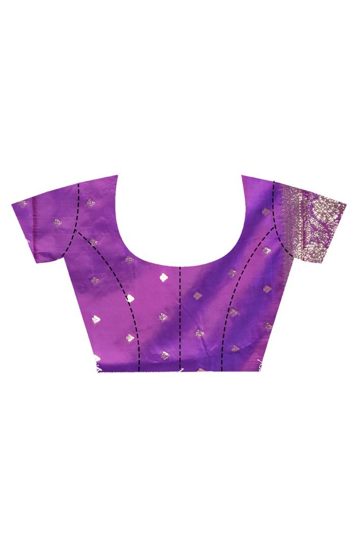 purple kolhapuri  stone work saree with blouse piece