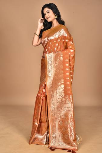 mehendi kolhapuri stone work saree with blouse piece