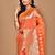 brown kolhapuri stone work saree with blouse piece