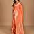 brown kolhapuri stone work saree with blouse piece