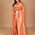 brown kolhapuri stone work saree with blouse piece