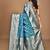 blue kolhapuri  stone work saree with blouse piece