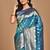 blue kolhapuri  stone work saree with blouse piece