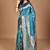 blue kolhapuri  stone work saree with blouse piece