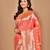 orange kolhapuri  stone work saree with blouse piece