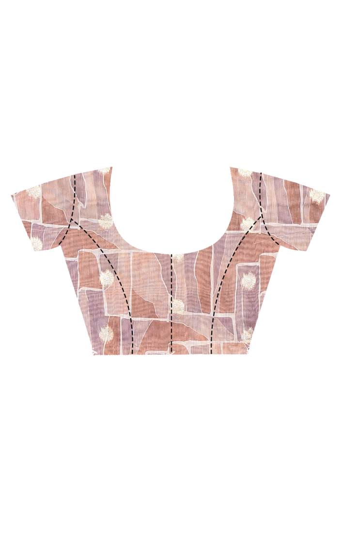 multicolor linen silk saree with blouse piece