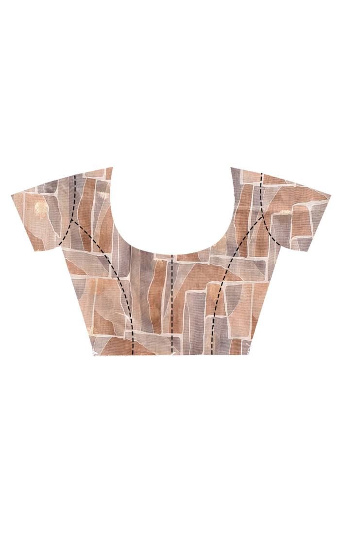 multicolor linen silk saree with blouse piece