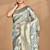 light Blue linen silk saree with blouse piece