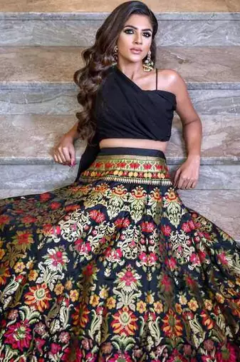 Black Zari Thread Work Banarasi Silk Lehenga Choli With Dupatta