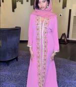 Pink inner jacket  Handbeaded Kaftan for women