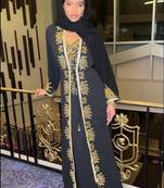 Black inner jacket  Handbeaded Kaftan for women