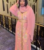 Peach inner jacket  Handbeaded Kaftan for women
