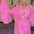 Pink Inner Jacket Handbeaded Kaftan for women