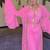 Pink Inner Jacket Handbeaded Kaftan for women