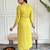 Elegant yellow colored party wear embroidered stitched rayon pant style kurti suit with duppatta