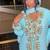 Sky-Blue Inner Jacket Handbeaded Kaftan for women