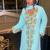 Sky-Blue Inner Jacket Handbeaded Kaftan for women