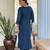 Elegant blue colored party wear embroidered stitched rayon pant style kurti suit with duppatta